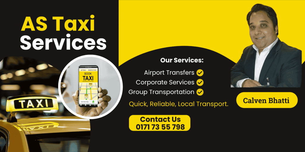 Black Yellow Modern Local Taxi Services Outdoor Banner (3780 x 1890 px)